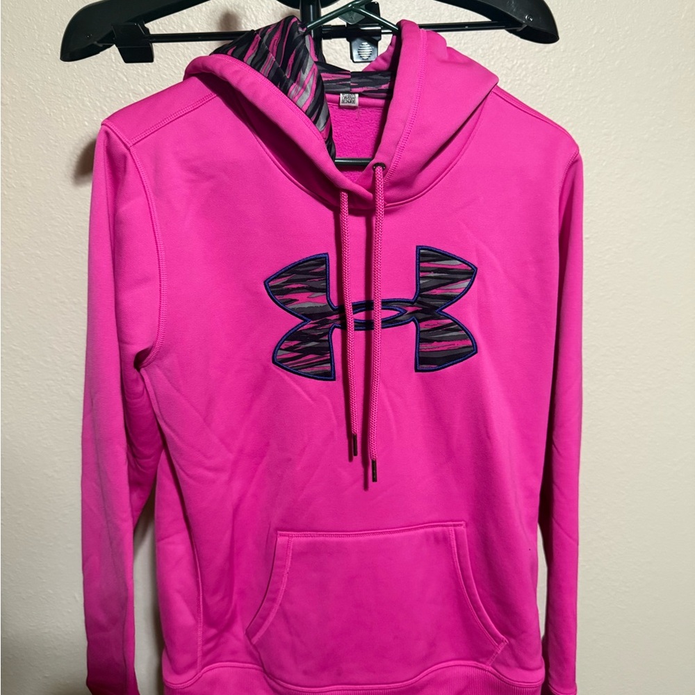 Under Armour Bright Pink Hoodie with‎ Logo